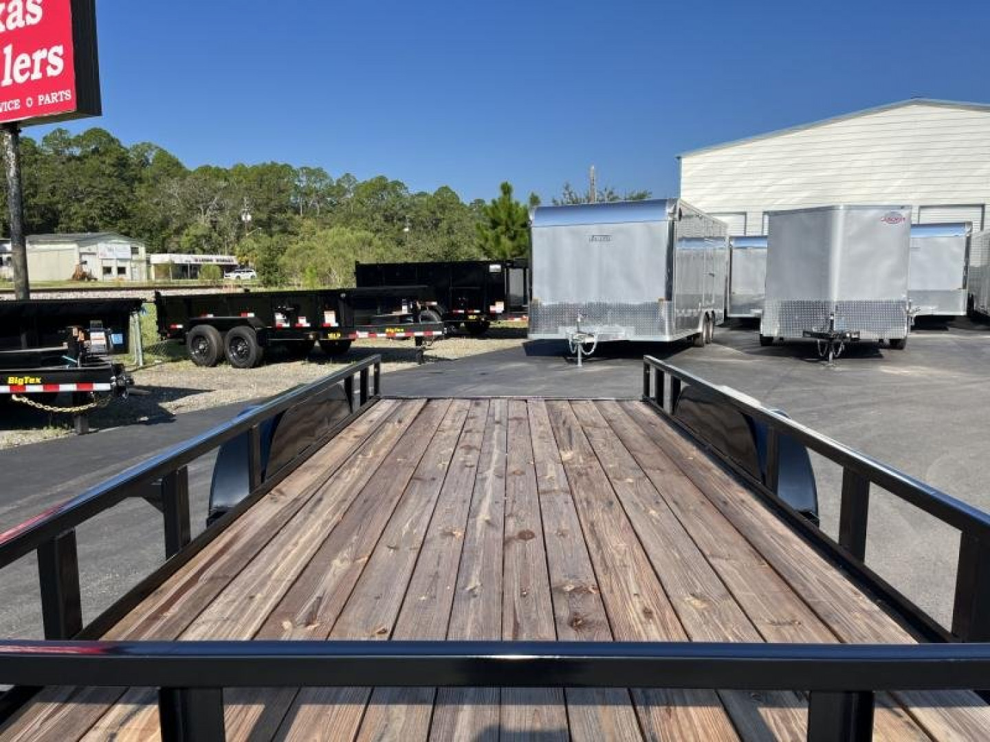 New 70PI-16BK4RG BIG TEX 7' X 16' PIPE UTILITY TRAILER W/ TAILGATE AND BRAKES ON ONE AXLES