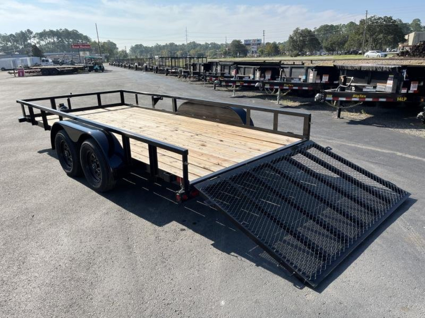 New 70PI-16BK4RG BIG TEX 7' X 16' PIPE UTILITY TRAILER W/ TAILGATE AND BRAKES ON ONE AXLES