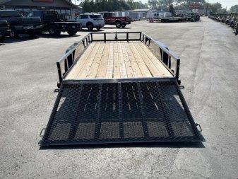 New 70PI-16BK4RG BIG TEX 7' X 16' PIPE UTILITY TRAILER W/ TAILGATE AND BRAKES ON ONE AXLES