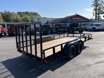 New 70PI-16BK4RG BIG TEX 7' X 16' PIPE UTILITY TRAILER W/ TAILGATE AND BRAKES ON ONE AXLES