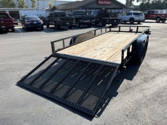 New 70PI-16BK4RG BIG TEX 7' X 16' PIPE UTILITY TRAILER W/ TAILGATE AND BRAKES ON ONE AXLES
