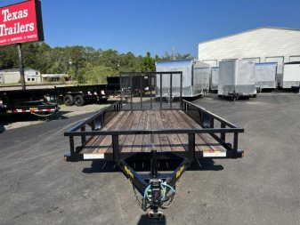 New 70PI-16BK4RG BIG TEX 7' X 16' PIPE UTILITY TRAILER W/ TAILGATE AND BRAKES ON ONE AXLES