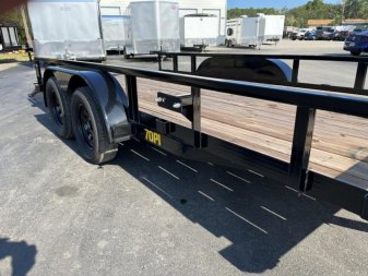 New 70PI-16BK4RG BIG TEX 7' X 16' PIPE UTILITY TRAILER W/ TAILGATE AND BRAKES ON ONE AXLES