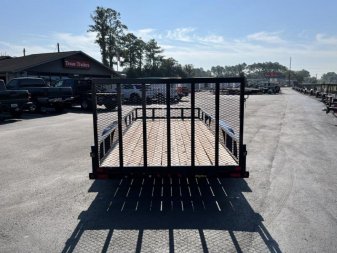New 70PI-16BK4RG BIG TEX 7' X 16' PIPE UTILITY TRAILER W/ TAILGATE AND BRAKES ON ONE AXLES