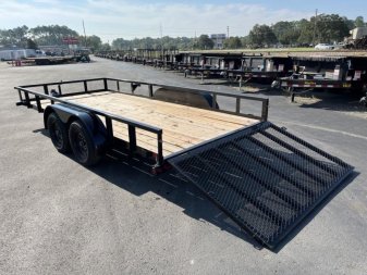 New 70PI-16BK4RG BIG TEX 7' X 16' PIPE UTILITY TRAILER W/ TAILGATE AND BRAKES ON ONE AXLES