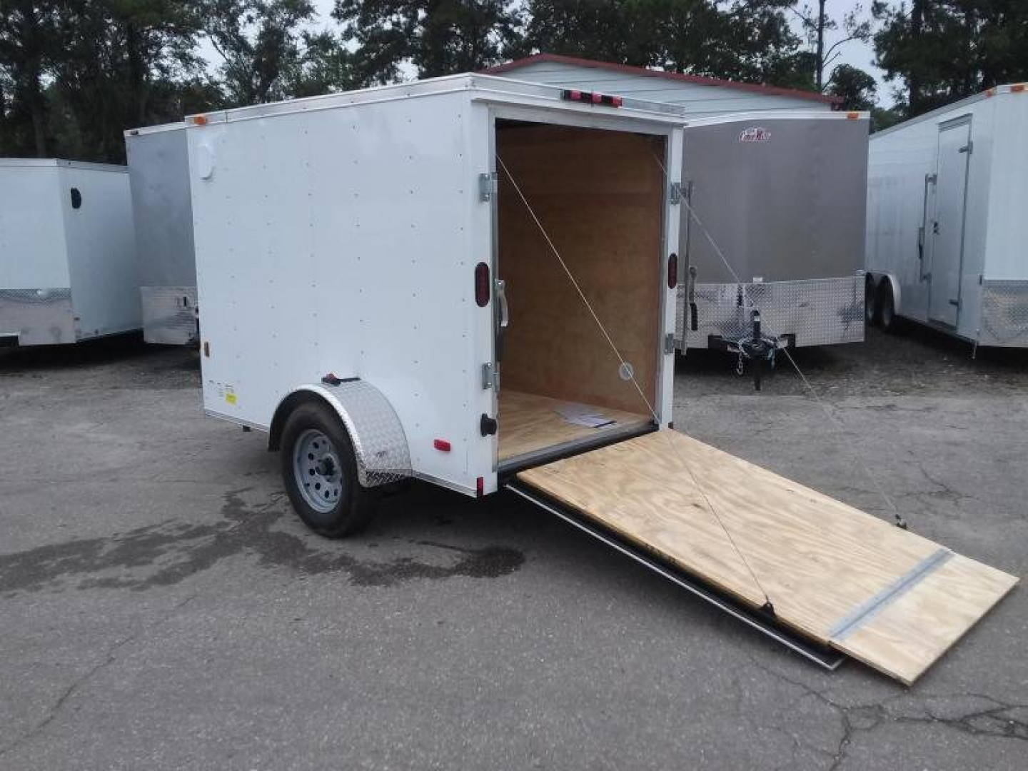 New GANS58SA CARGO MATE 5' X 8' ENCLOSED CARGO TRAILER W/ REAR RAMP DOOR & SIDE DOOR