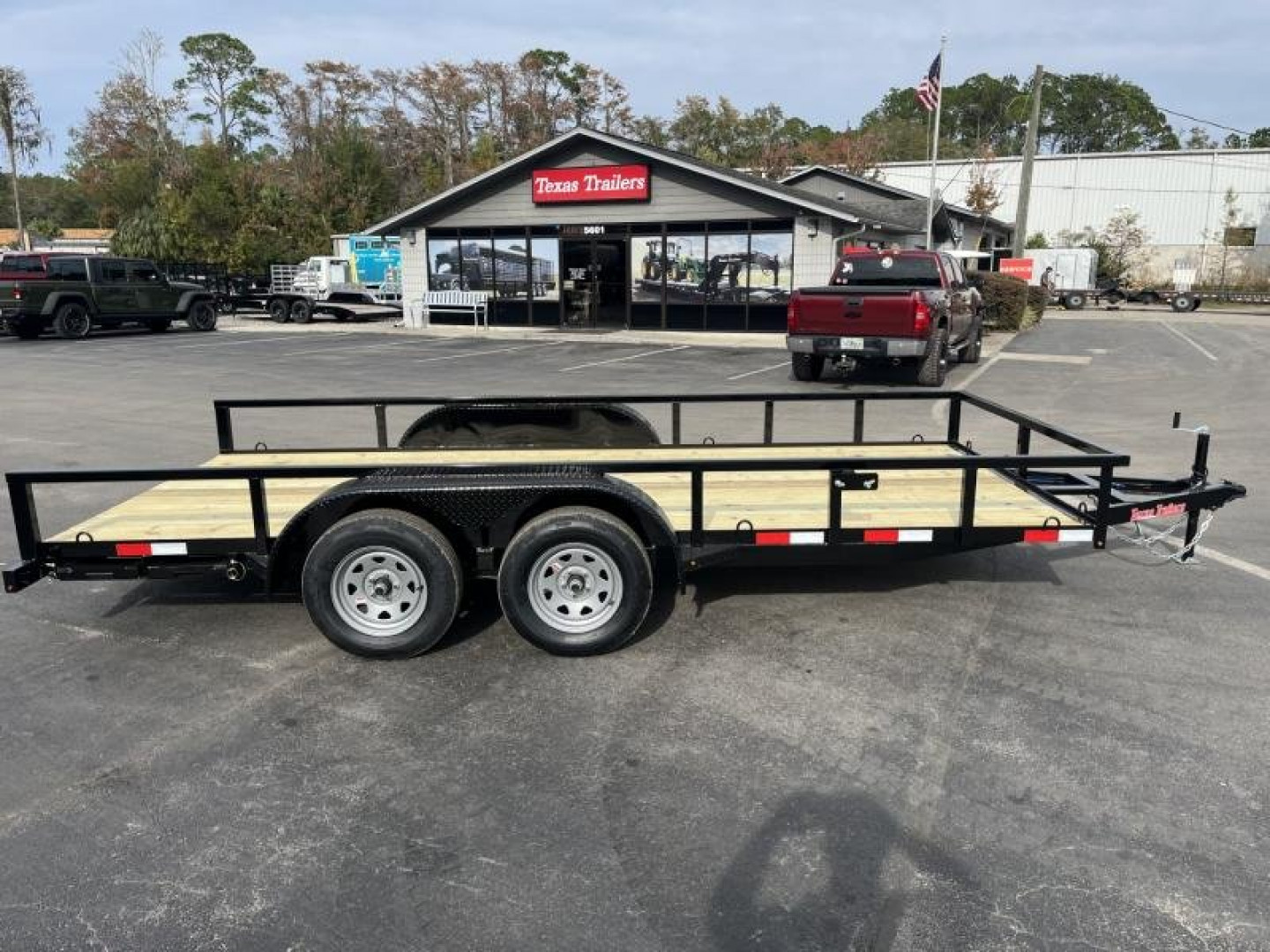 New UT61670-SUR TEXAS TRAILERS 6'10" X 16' UTILITY TRAILER W/ 5' SLIDE UNDER RAMPS