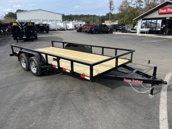 New UT61670-SUR TEXAS TRAILERS 6'10  X 16' UTILITY TRAILER W/ 5' SLIDE UNDER RAMPS