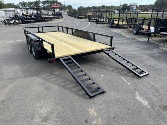 New UT61670-SUR TEXAS TRAILERS 6'10" X 16' UTILITY TRAILER W/ 5' SLIDE UNDER RAMPS