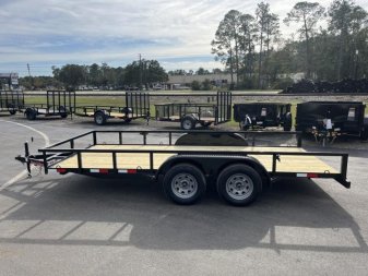 New UT61670-SUR TEXAS TRAILERS 6'10" X 16' UTILITY TRAILER W/ 5' SLIDE UNDER RAMPS