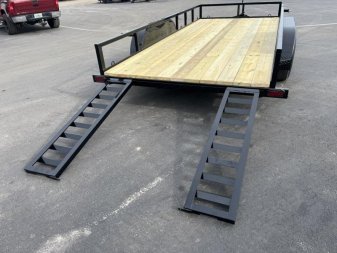New UT61670-SUR TEXAS TRAILERS 6'10" X 16' UTILITY TRAILER W/ 5' SLIDE UNDER RAMPS