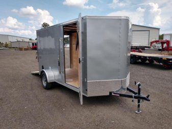New GANS612SA CARGO MATE 6' X 12' ENCLOSED CARGO TRAILER W/ REAR RAMP DOOR & SIDE DOOR