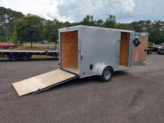 New GANS612SA CARGO MATE 6' X 12' ENCLOSED CARGO TRAILER W/ REAR RAMP DOOR & SIDE DOOR