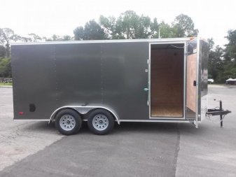 New GANS716TA2 CARGO MATE 7' X 16' ENCLOSED CARGO TRAILER W/ REAR RAMP DOOR & SIDE DOOR
