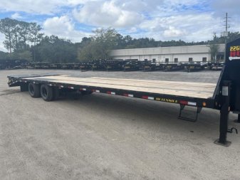 New 22GN-35D5A-MRBK BIG TEX 8.5' X 35' GOOSENECK DUAL TANDEM FLAT BED W/ MEGA RAMPS & FREE SPARE TIRE