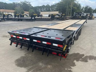 New 22GN-35D5A-MRBK BIG TEX 8.5' X 35' GOOSENECK DUAL TANDEM FLAT BED W/ MEGA RAMPS & FREE SPARE TIRE