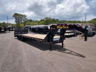 New 22GN-30D5A-MRBK BIG TEX 8.5' X 30' GOOSENECK DUAL TANDEM FLAT BED W/ MEGA RAMPS ; FREE SPARE TIRE