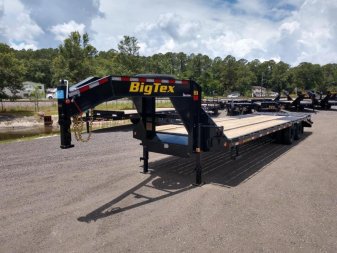 New 22GN-30D5A-MRBK BIG TEX 8.5' X 30' GOOSENECK DUAL TANDEM FLAT BED W/ MEGA RAMPS ; FREE SPARE TIRE