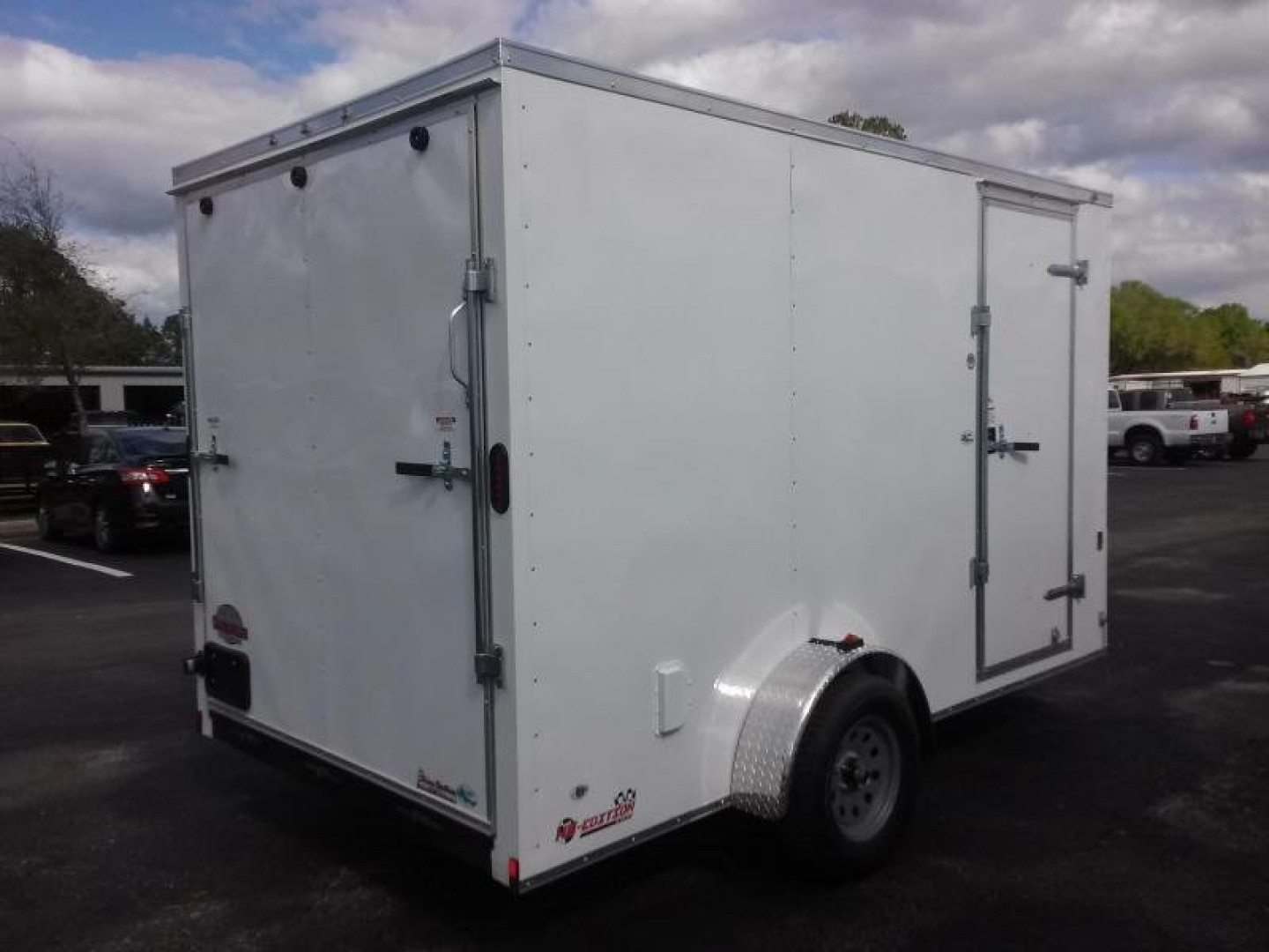 New GANS712SA CARGO MATE 7' X 12' ENCLOSED CARGO TRAILER W/ REAR RAMP DOOR & SIDE DOOR