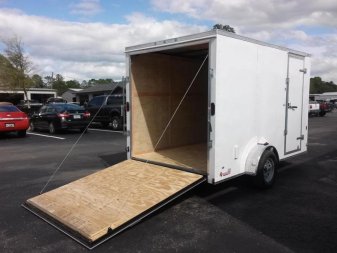 New GANS712SA CARGO MATE 7' X 12' ENCLOSED CARGO TRAILER W/ REAR RAMP DOOR & SIDE DOOR