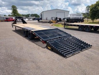 New 22GN-40D5A-MRBK BIG TEX 8.5' X 40' GOOSENECK DUAL TANDEM FLAT BED W/ MEGA RAMPS & FREE SPARE TIRE