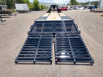 New 22GN-40D5A-MRBK BIG TEX 8.5' X 40' GOOSENECK DUAL TANDEM FLAT BED W/ MEGA RAMPS & FREE SPARE TIRE