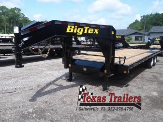 New 14GN-25D5A BIG TEX 8.5' X 25' GOOSENECK FLAT BED W/ 5' FOLD UP RAMPS & FREE SPARE *NON-CDL*