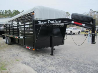 New ST2414G TEXAS TRAILERS 24' GOOSENECK STOCK TRAILER