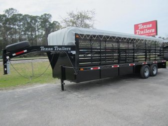 New ST2414G TEXAS TRAILERS 24' GOOSENECK STOCK TRAILER