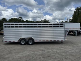 New LIVGN14K24 FRONTIER 7' X 24' ALUMINUM GOOSENECK LIVESTOCK TRAILER