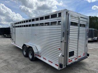 New LIVGN14K24 FRONTIER 7' X 24' ALUMINUM GOOSENECK LIVESTOCK TRAILER