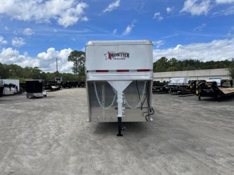 New LIVGN14K24 FRONTIER 7' X 24' ALUMINUM GOOSENECK LIVESTOCK TRAILER