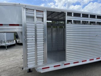 New LIVGN14K24 FRONTIER 7' X 24' ALUMINUM GOOSENECK LIVESTOCK TRAILER