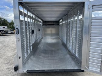 New LIVGN14K24 FRONTIER 7' X 24' ALUMINUM GOOSENECK LIVESTOCK TRAILER