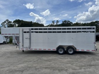 New LIVGN14K24 FRONTIER 7' X 24' ALUMINUM GOOSENECK LIVESTOCK TRAILER