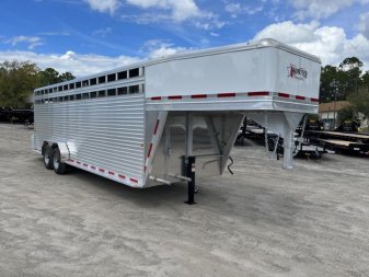 New LIVGN14K24 FRONTIER 7' X 24' ALUMINUM GOOSENECK LIVESTOCK TRAILER