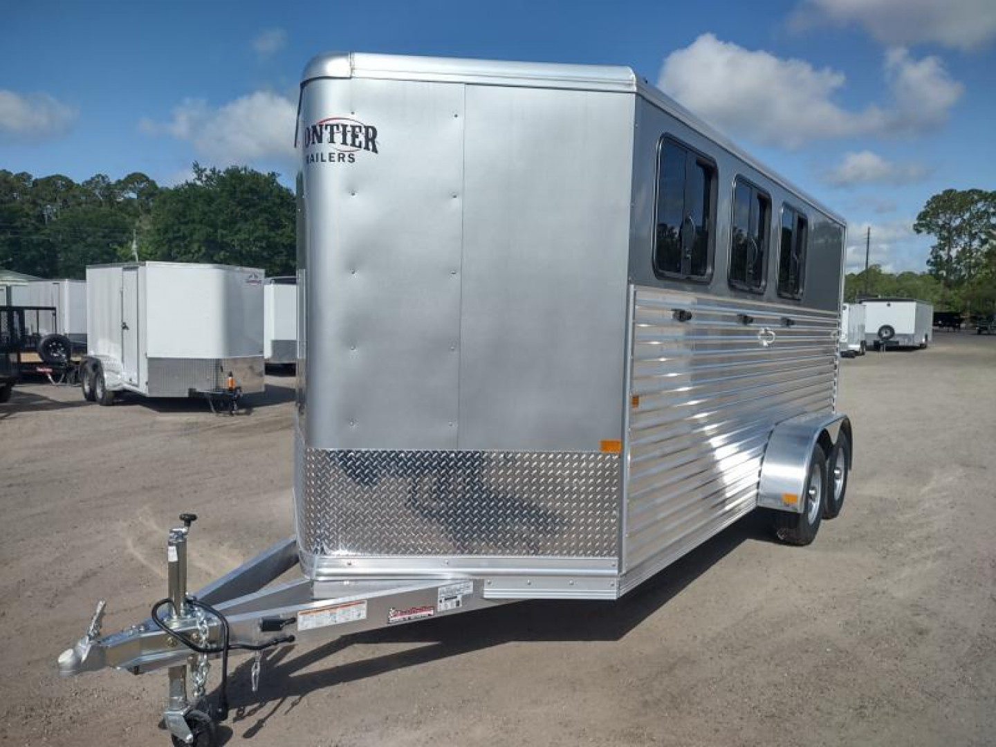 New COLT3HBP FRONTIER COLT 3 HORSE 6'8" X 15' ALUMINUM BUMPER PULL HORSE TRAILER W/ SPARE TIRE