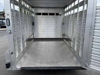New LIVGN14K20 FRONTIER 7' X 20' ALUMINUM GOOSENECK STOCK TRAILER