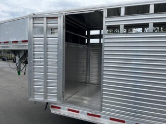 New LIVGN14K20 FRONTIER 7' X 20' ALUMINUM GOOSENECK STOCK TRAILER