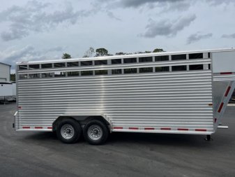New LIVGN14K20 FRONTIER 7' X 20' ALUMINUM GOOSENECK STOCK TRAILER