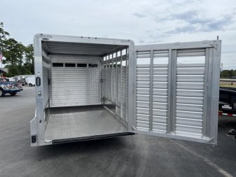 New LIVGN14K20 FRONTIER 7' X 20' ALUMINUM GOOSENECK STOCK TRAILER