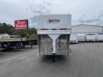 New LIVGN14K20 FRONTIER 7' X 20' ALUMINUM GOOSENECK STOCK TRAILER