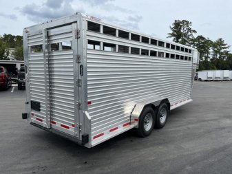 New LIVGN14K20 FRONTIER 7' X 20' ALUMINUM GOOSENECK STOCK TRAILER