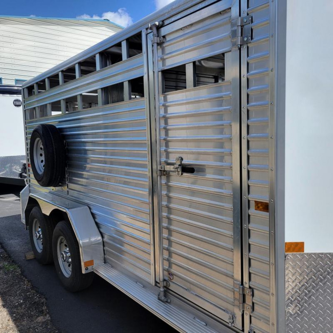 New LIV167 FRONTIER 7' X 16' ALUMINUM LIVESTOCK TRAILER