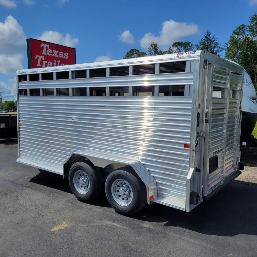New LIV167 FRONTIER 7' X 16' ALUMINUM LIVESTOCK TRAILER