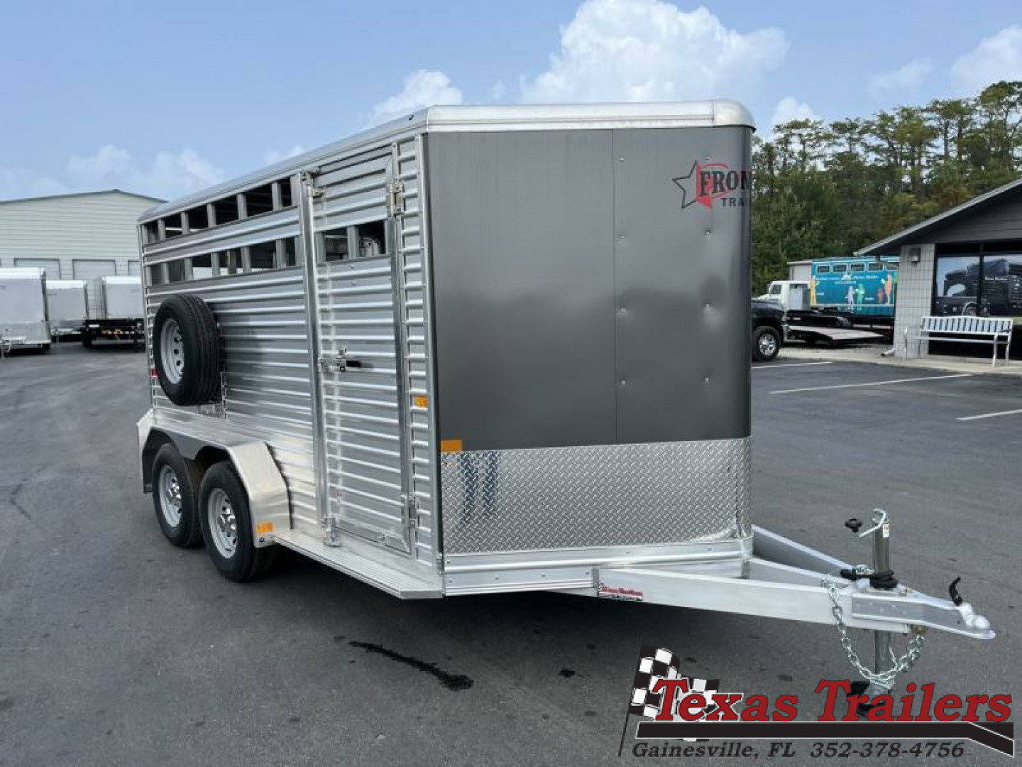 New LIV147 FRONTIER 7' X 14' ALUMINUM LIVESTOCK TRAILER