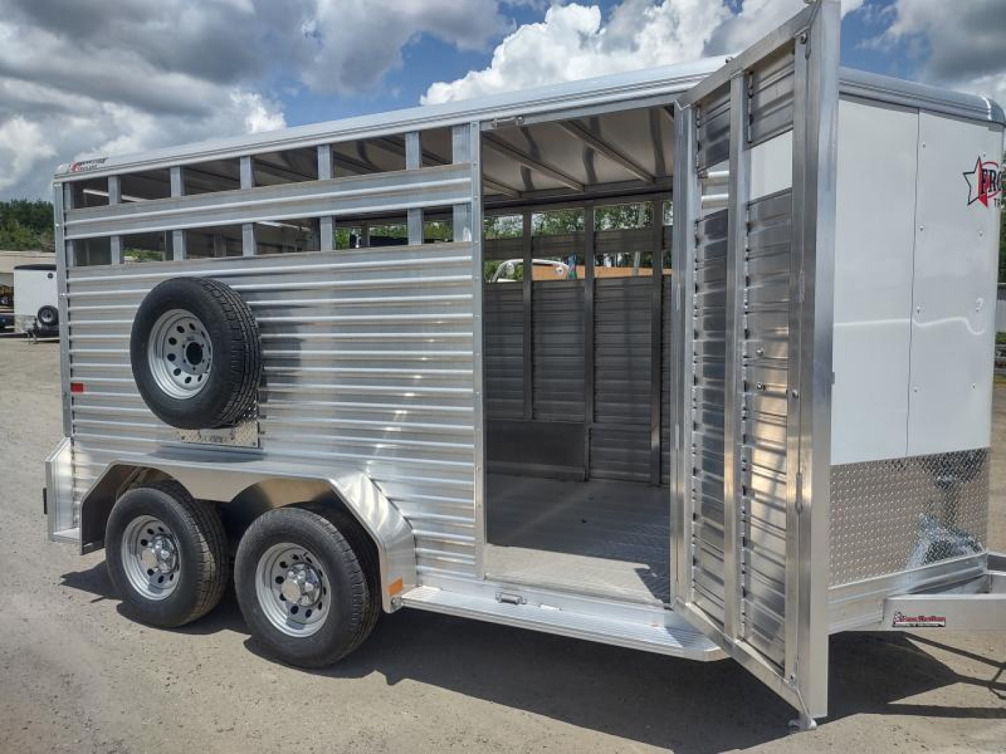 New LIV147 FRONTIER 7' X 14' ALUMINUM LIVESTOCK TRAILER