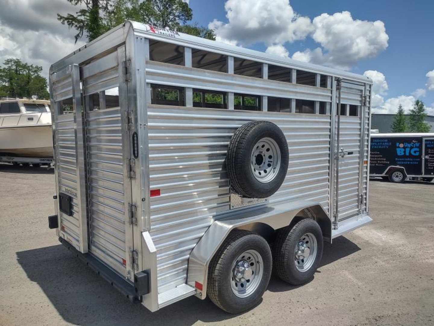 New LIV147 FRONTIER 7' X 14' ALUMINUM LIVESTOCK TRAILER