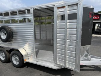 New LIV147 FRONTIER 7' X 14' ALUMINUM LIVESTOCK TRAILER