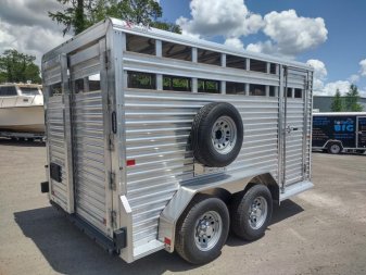New LIV147 FRONTIER 7' X 14' ALUMINUM LIVESTOCK TRAILER